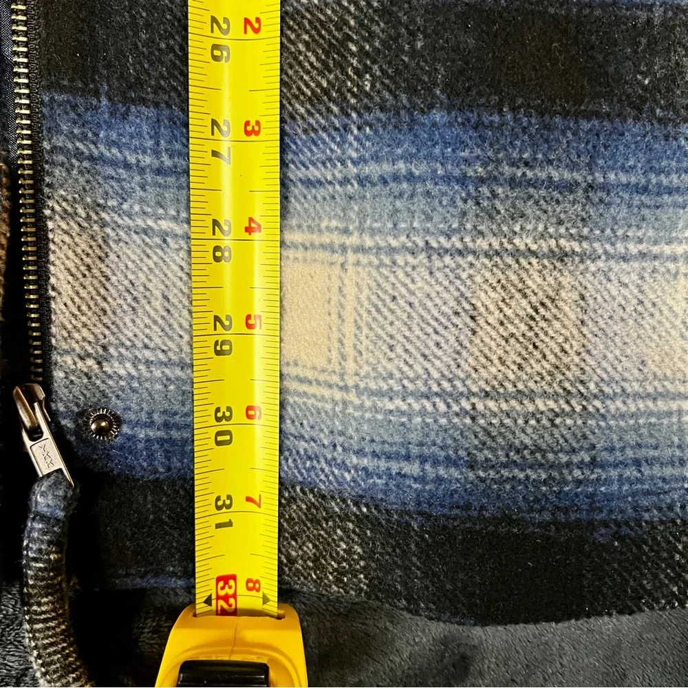 Mavi Wms Y2K Plaid Flannel Wool Blend Hooded Mock Neck‎ Preppy Casual Jacket S